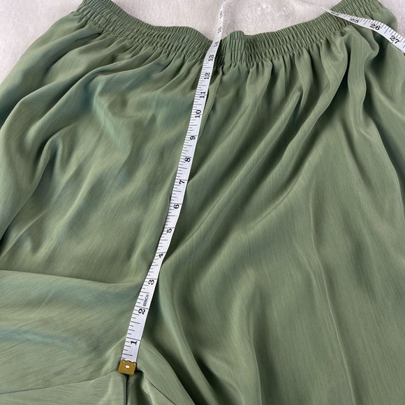 Vtg Roamans Wide Leg Pull On Pants Size 6 Womens Green‎ Elastic Waist High Rise - Picture 10 of 11